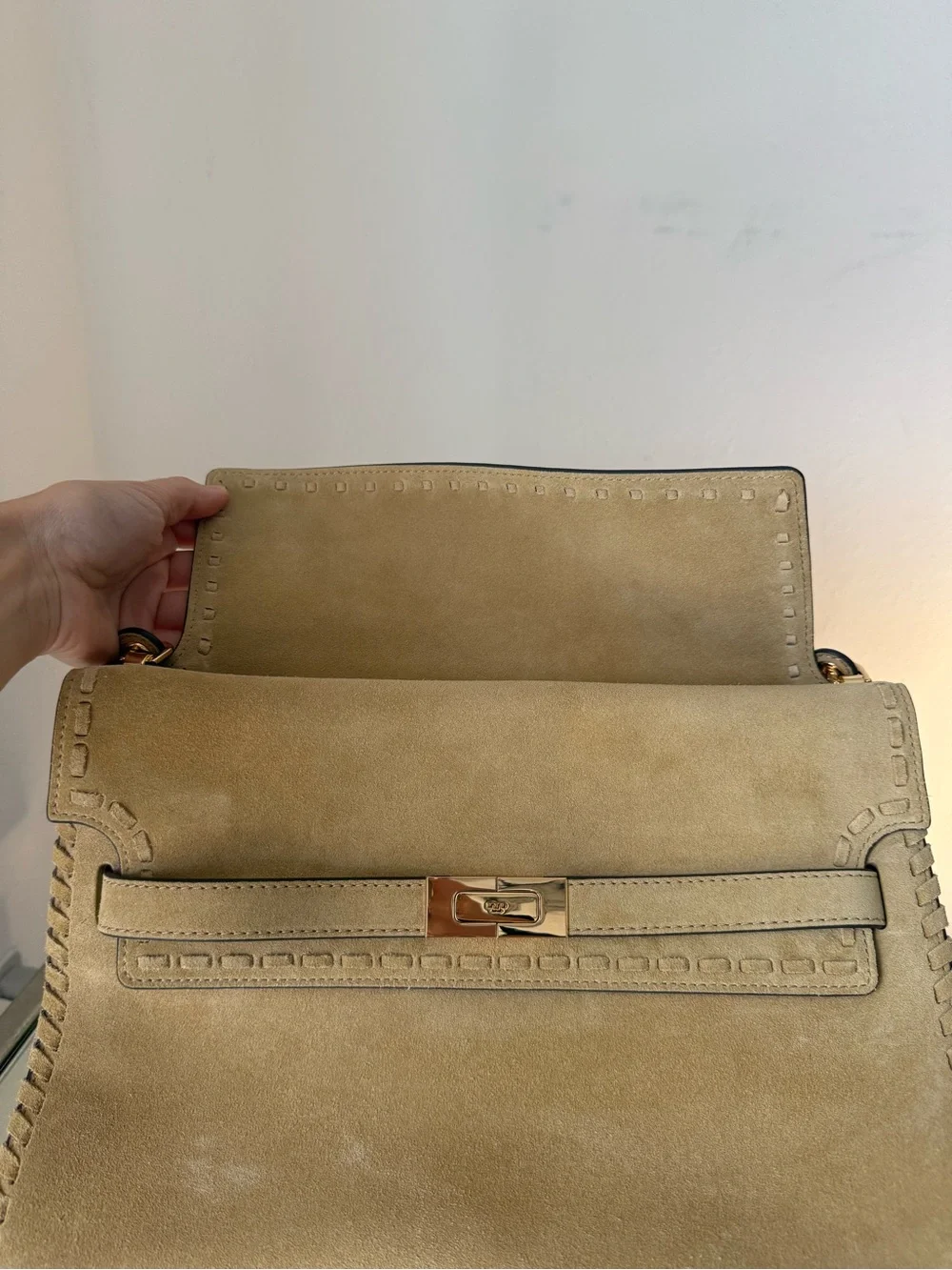 Tory Burch LEE RADZIWILL LARGE SUEDE SHOULDER BAG $1,260